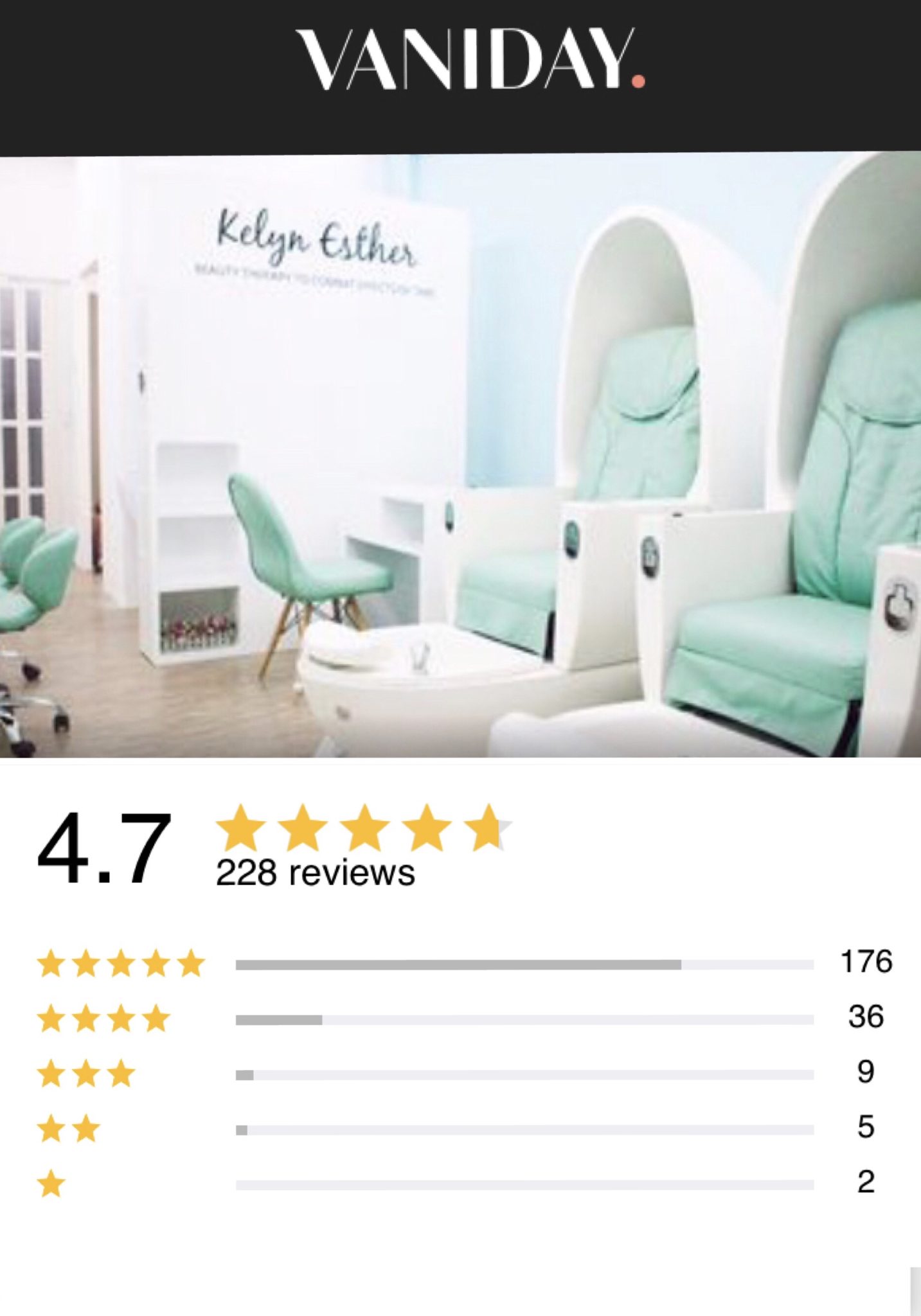 Vaniday reviews 5 star at Bugis SPA